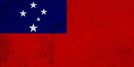 Samoa flag on a textured background. concept collage.の写真素材