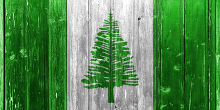 Flag of Norfolk Island on a textured background. concept collage.の写真素材