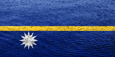 Nauru flag on a textured background. concept collage.の写真素材