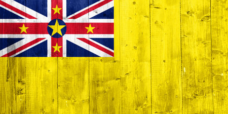 Niue flag on a textured background. concept collage.の写真素材