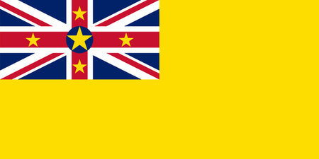 Niue flag. NU patriotism banner. Niue national symbol. State logo of capital Alofi. Nation independence day NIU.の写真素材