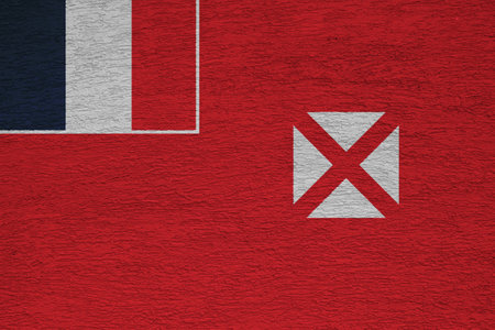 Wallis and Futuna Islands flag on a textured background. concept collage.の写真素材