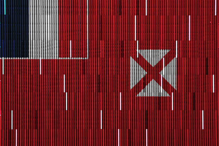 Wallis and Futuna Islands flag on a textured background. concept collage.の写真素材