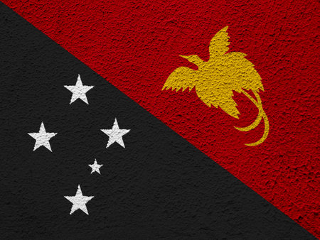 Flag of Papua New Guinea on a textured background. concept collage.の写真素材