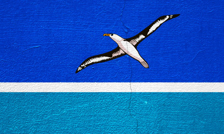 Flag of Midway Atoll on a textured background. concept collage.の写真素材