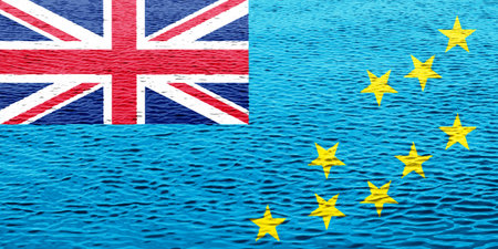 Tuvalu flag on a textured background. concept collage.の写真素材