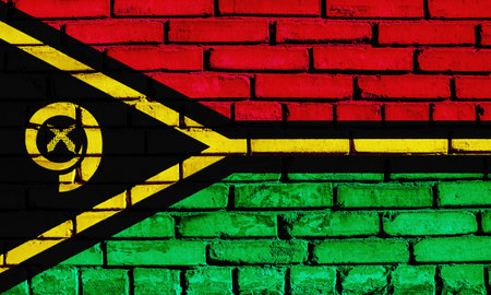 Vanuatu flag on a textured background. concept collage.の写真素材
