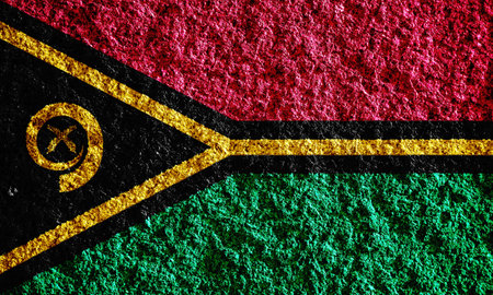Vanuatu flag on a textured background. concept collage.の写真素材