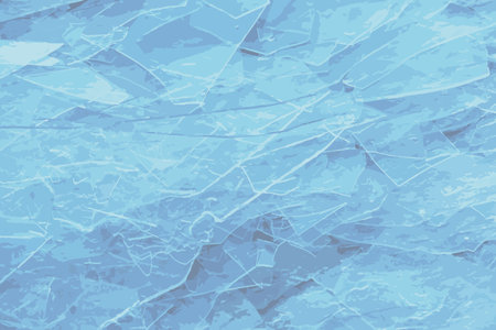 Realistic illustration of an ice surface of the river. Texture of ice shards. winter background.のイラスト素材