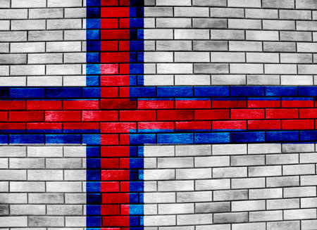 Flag of Faroe Islands on a textured background. concept collage.の写真素材