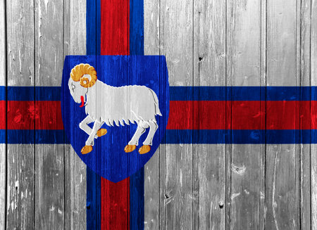 Flag of Faroe Islands on a textured background. concept collage.の写真素材