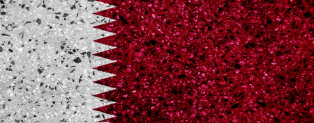 Flag of Qatar on a textured background. concept collage.の写真素材