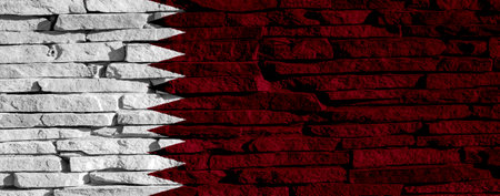 Flag of Qatar on a textured background. concept collage.の写真素材