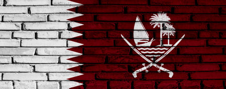 Flag of Qatar on a textured background. concept collage.の写真素材