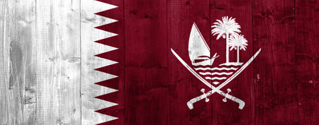Flag of Qatar on a textured background. concept collage.の写真素材