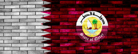 Flag of Qatar on a textured background. concept collage.の写真素材