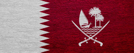 Flag of Qatar on a textured background. concept collage.の写真素材