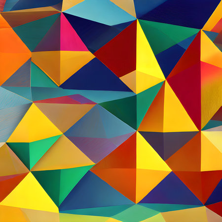 Geometric pattern of overlapping polygons in autumn colors. The image was created with the help of AI. geometric texture.の素材