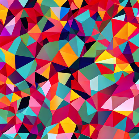 Geometric pattern of overlapping polygons in winter colors. Image created with Generative AI. geometric texture.の素材