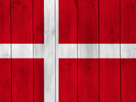 Flag of Denmark on a textured background. concept collage.の写真素材