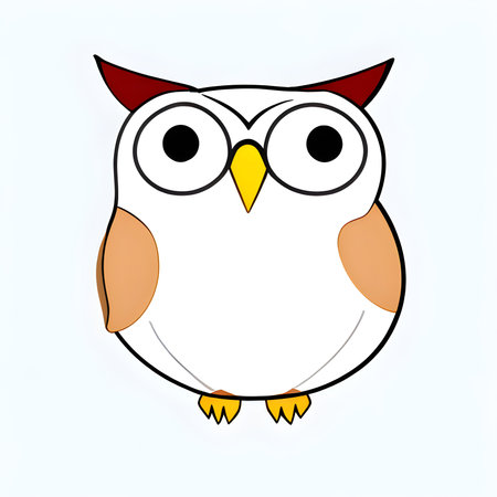 Owl drawing. The illustration was created using generative AI.の素材