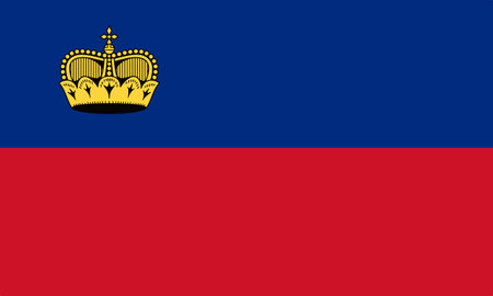 National flag of Liechtenstein. Liechtenstein flag with original color and proportion. flat illustration.の写真素材