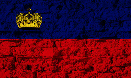 Flag of Liechtenstein on a textured background. concept collage.の写真素材