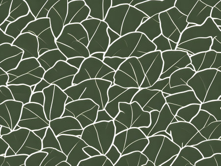Ginkgo biloba leaf pattern. Vintage botanical background with foliage in hand drawn style. The image was created using generative AI.の素材