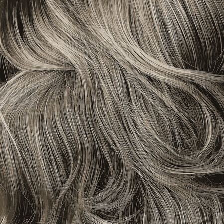 Illustration of blond curly hair. Back view hairstyle with long wavy hair. The image was created using generative AI.の素材