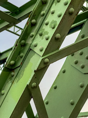 Detail of Maria Valeria Bridge over Danube, connecting the Slovak Stの写真素材