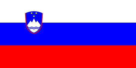 Slovenia national fabric flag textile background. Symbol of international world european country. State official Slovenian sign.の写真素材