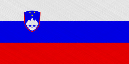 Flag of Slovenia on a textured background. concept collage.の写真素材