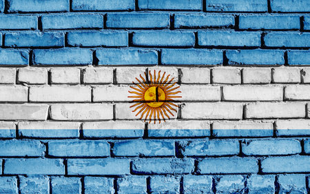 Flag of Argentina on a textured background. concept collage.の写真素材