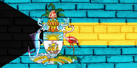 Flag of the Bahamas on a textured background. concept collage.の写真素材