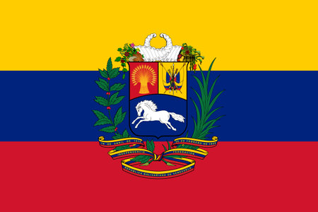The official current flag of Venezuela. National flag of Venezuela. Illustration.の写真素材
