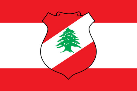 The official current flag of the Republic of Lebanon. The national flag of the Republic of Lebanon. Illustration.の写真素材