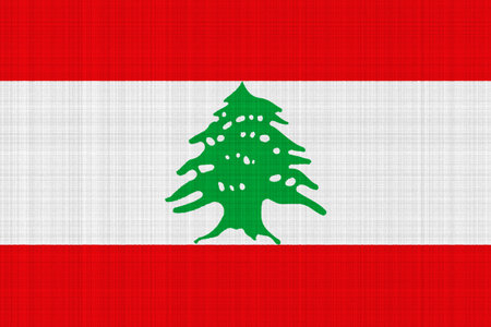 Flag of the Republic of Lebanon on a textured background. concept collage.の写真素材