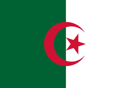 Flag of the Algerian People's Democratic Republic or Algerian national flag. Arab country. North african countryの写真素材