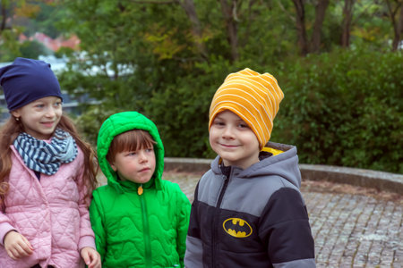 Slovakia, Nitra - 05.18.2023: A group of schoolchildren with teachers on an excursion in Nitrograd.のeditorial素材