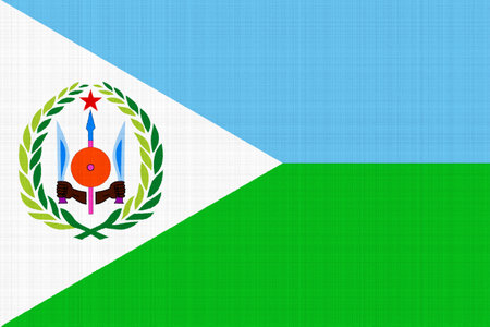 Flag of Republic of Djibouti on a textured background. concept collage.の写真素材