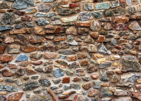 The texture of the stone wall. Background texture of the stone wall of the old castle. Stone wall as background or texture.の写真素材