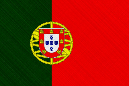 Flag of Portuguese Republic on a textured background. concept collage.の写真素材