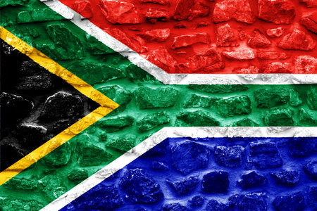 Flag of Republic of South Africa on a textured background. concept collage.の写真素材