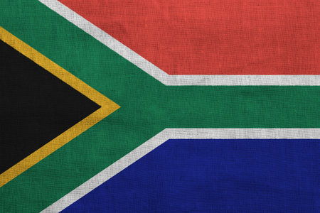 Flag of Republic of South Africa on a textured background. concept collage.の写真素材