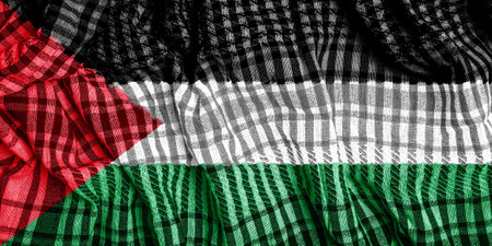 Flag of State of Palestine on a textured background. concept collage.の写真素材