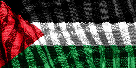 Flag of State of Palestine on a textured background. concept collage.の写真素材