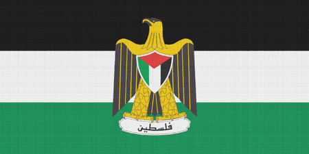 Flag of State of Palestine on a textured background. concept collage.の写真素材