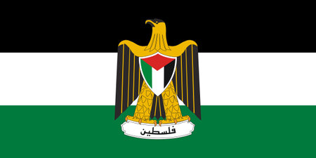 Flag of State of Palestine. The official colors and proportions are correct. National flag of State of Palestine. State of Palestine flag illustration.の写真素材