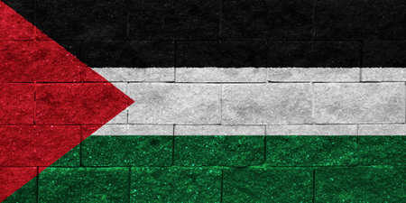 Flag of State of Palestine on a textured background. concept collage.の写真素材
