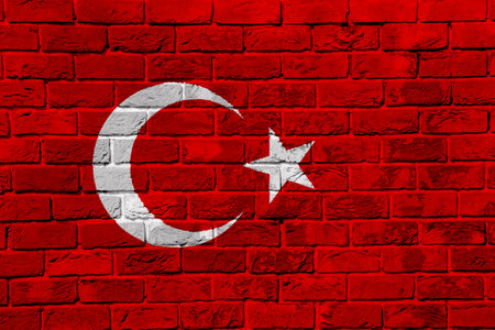 Flag of Turkey on a textured background. concept collage.の写真素材